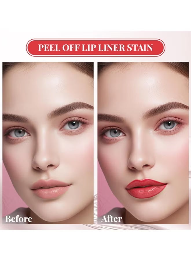 YOUNG VISION 3 Colors Peel Off Lip Liner Stain Set, Long-Lasting Peel Off Lip Tint For Women Girls, Peel Off Lip Stain With Matte Finish, Long Lasting, Waterproof, Transfer-proof, Highly Pigmented Color - Image 5